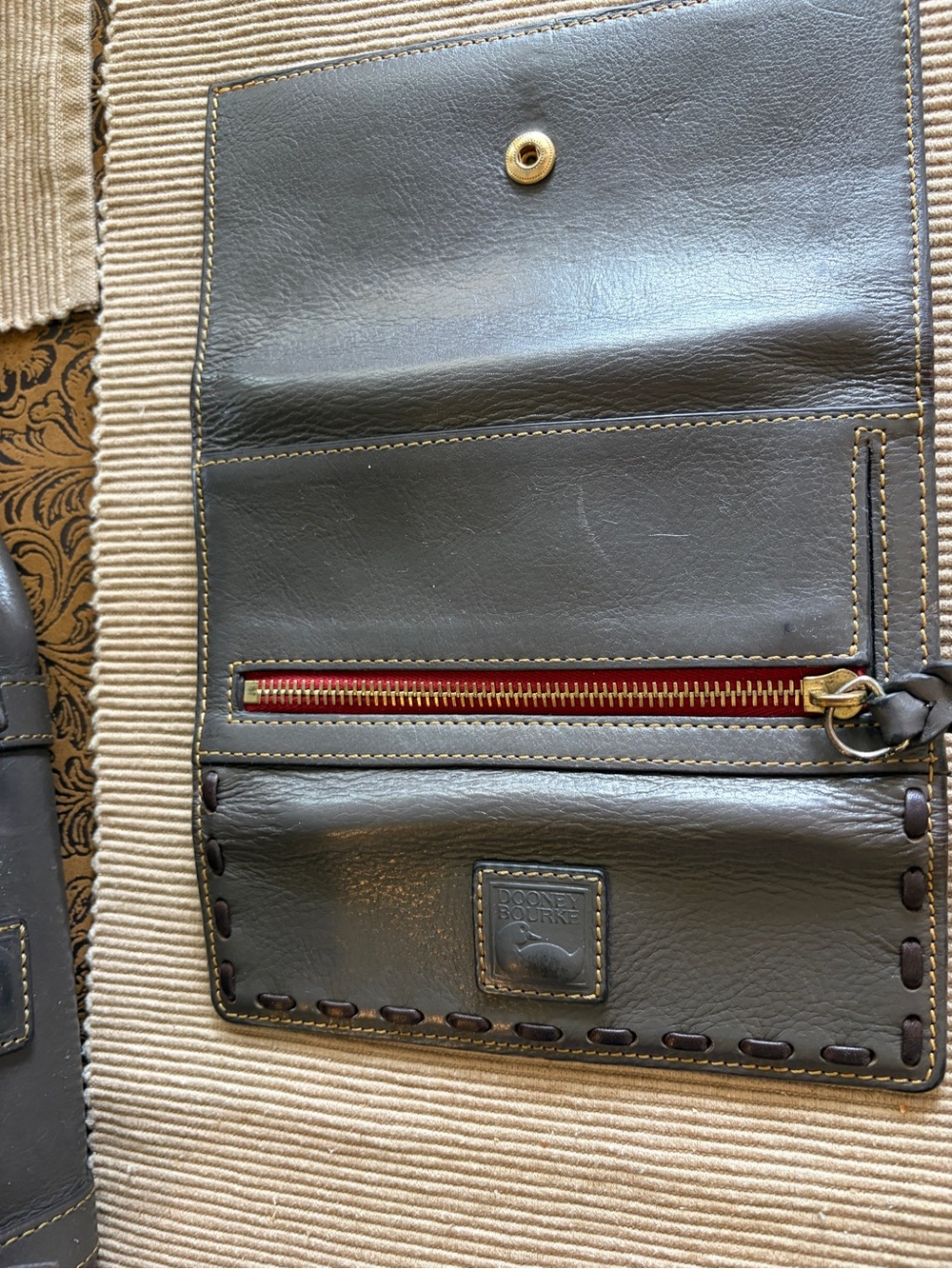 Dooney & Bourke Dark Brown Leather Satchel with Matching Wallet - Picture 5 of 6